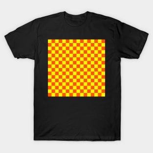 orange and yellow checker board pattern T-Shirt